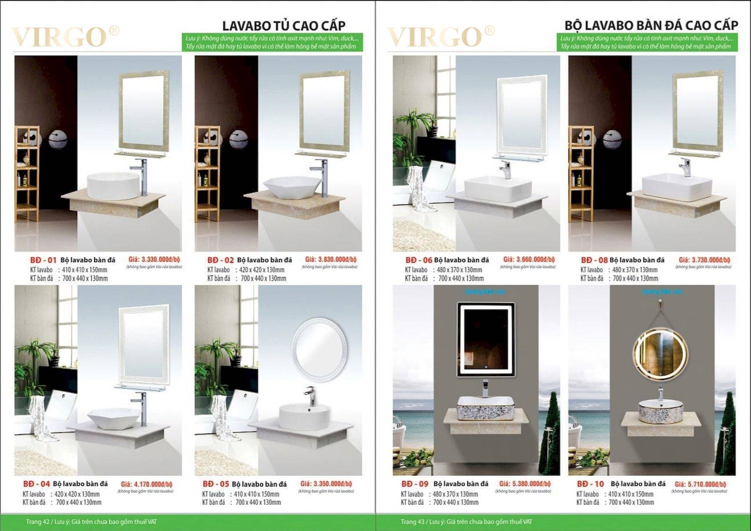 Bảng giá và Catalogue Thiết bị vệ sinh VIRGO mới nhất 2024 /Page 22